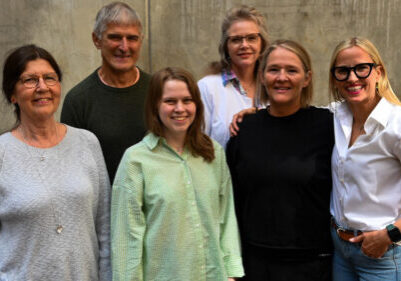 ENGASJERTE HODER: F.v. styreleder Bjarne Hansen, Elsa Helen Kaltvedt, varamedlem Tone Kronlund, Vilde Graff Senje og nestleder Torun Melhus Vedal. (Foto: Anne Marie Huck.)